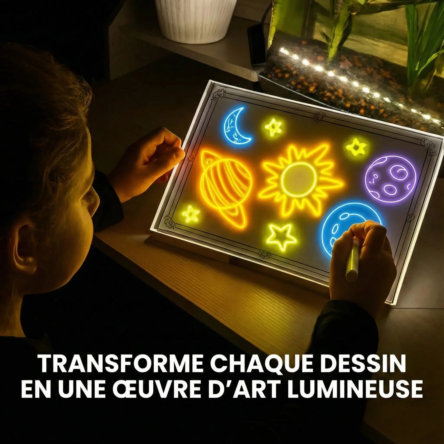 Le tableau lumineux qui transforme chaque dessin en œuvre magique