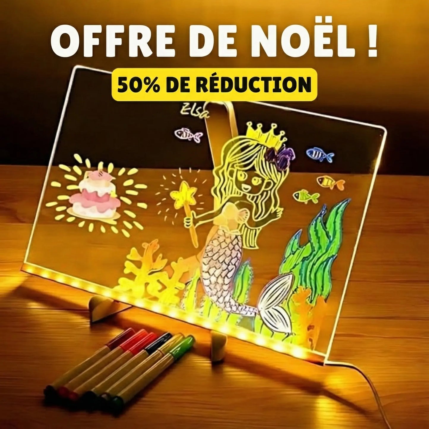 Le tableau lumineux qui transforme chaque dessin en œuvre magique